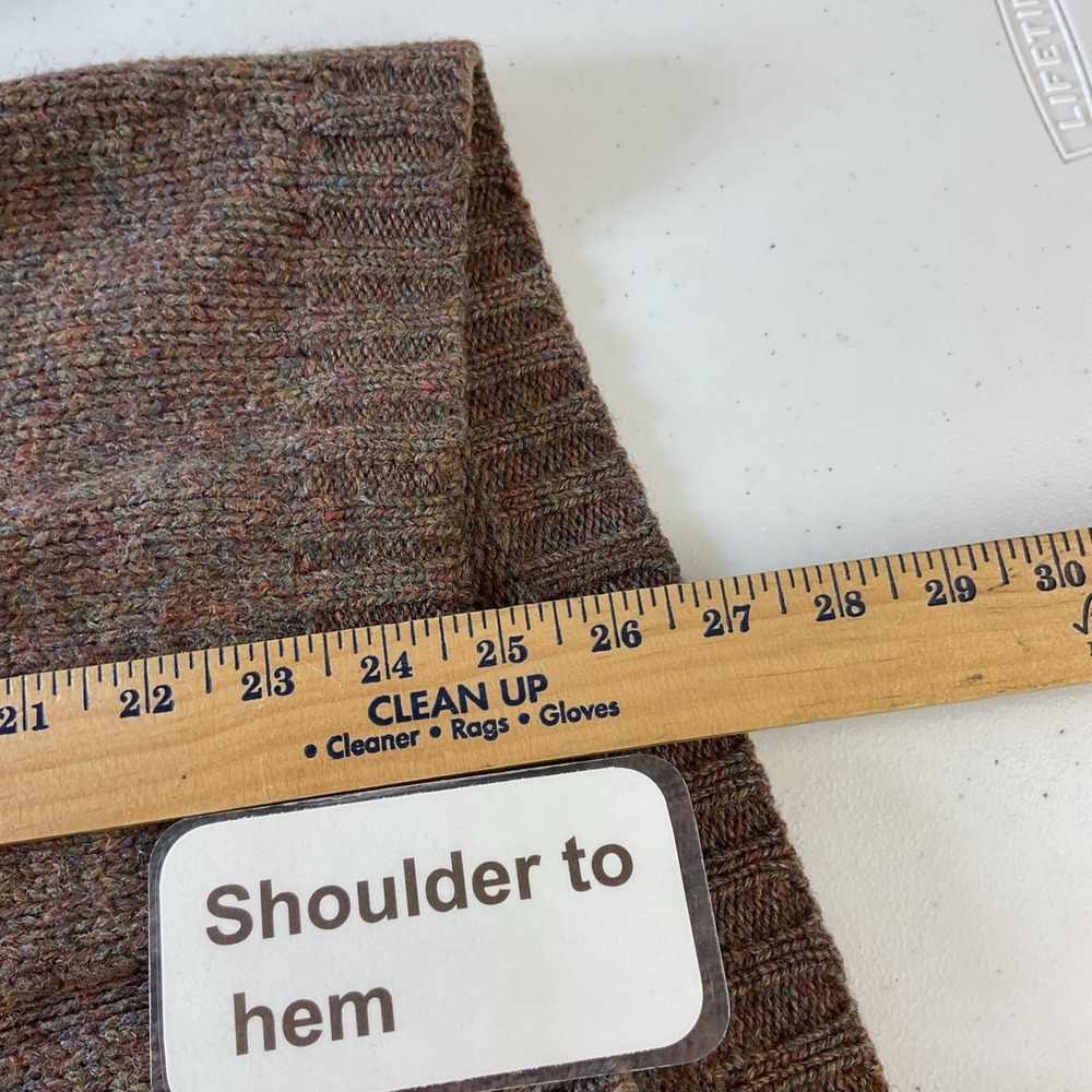 VTG Braemar Grandpa Cardigan Mens MD 100% Shetland Wool Brown oarsmen classic - Picture 8 of 9